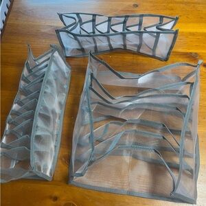 Gray Mesh Drawer Organizer Set